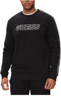 Guess Sweater Logo Voorkant Zwart - S