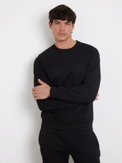Guess Sweater Logo Voorkant Zwart - XL