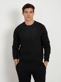 Guess Sweater Logo Voorkant Zwart