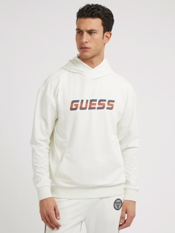 Guess Sweater Met Capuchon En Logo Op De Voorkant Wit - S