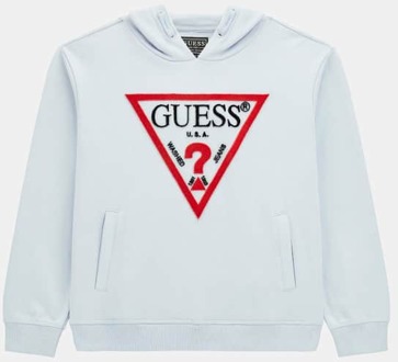 Guess Sweater Met Driehoek Logo Voorkant Lichtblauw - 10