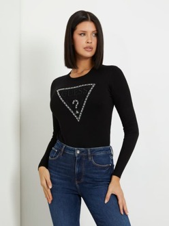 Guess Sweater Met Driehoeklogo Zwart - L
