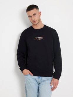 Guess Sweater Met Geborduurd Logo Zwart - S