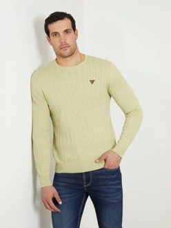 Guess Sweater Met Gebreide Kabels Lichtgroen - S