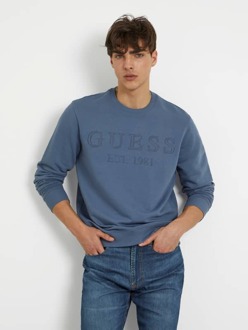Guess Sweater Met Logo Op De Voorkant Blauw - S