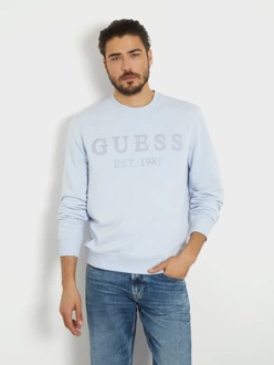 Guess Sweater Met Logo Op De Voorkant Lichtblauw - XL