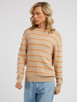 Guess Sweater Met Strepen In Reliëf Beige multi - XL