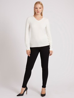 Guess Sweater Met V-Hals Wit - L