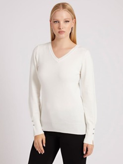 Guess Sweater Met V-Hals Wit - XS