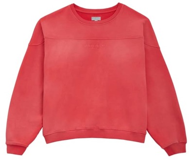 Guess Sweater Ronde Hals Logo Rood