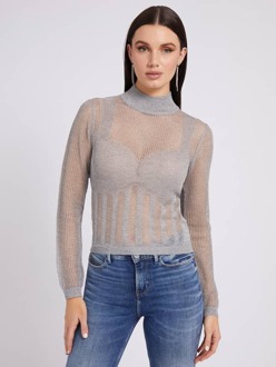 Guess Sweater Van Lurexgaren Grijs - XL