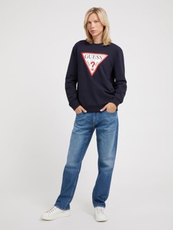 Guess Sweatshirt Met Driehoeklogo Blauw - L