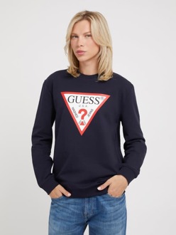 Guess Sweatshirt Met Driehoeklogo Blauw - XL