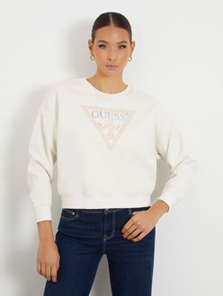Guess Sweatshirt Met Driehoeklogo Crème - S