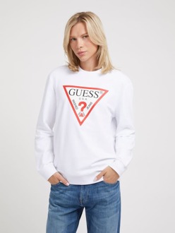 Guess Sweatshirt Met Driehoeklogo Wit - L