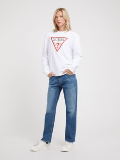 Guess Sweatshirt Met Driehoeklogo Wit - XL