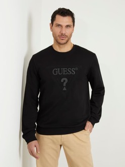 Guess Sweatshirt Met Driehoeklogo Zwart - S