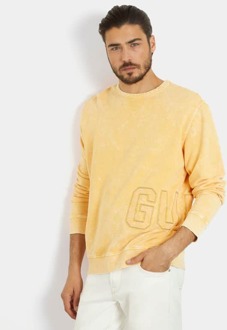 Guess Sweatshirt Met Logopatch Op De Zijkant Geel - XL