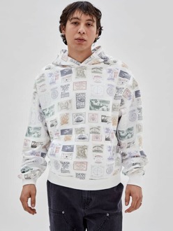 Guess Sweatshirt Met Postzegelprint Wit multi