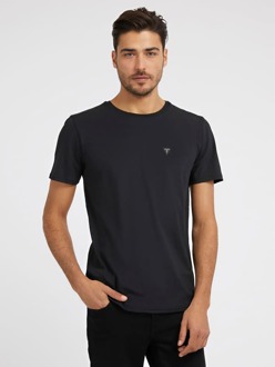 Guess T-Shirt Driehoek Logo Patch Voorkant Zwart - M