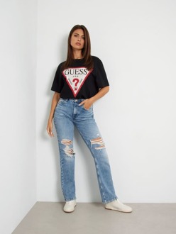 Guess T-Shirt Driehoek Met Logo Met Stras Zwart