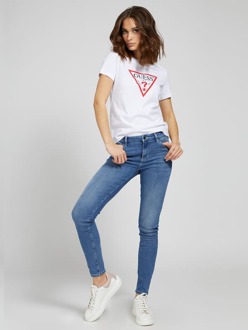 Guess T-Shirt Driehoeklogo Wit - XS