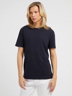 Guess T-Shirt Geborduurd Logo Voorkant Blauw - XL