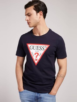 Guess T-Shirt Logo Driehoek Blauw - M
