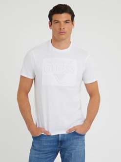 Guess T-Shirt Logo In Reliëf Wit