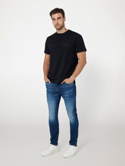 Guess T-Shirt Logo In Reliëf Zwart - XS