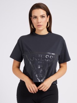 Guess T-Shirt Logo Voorkant Donkerblauw - S