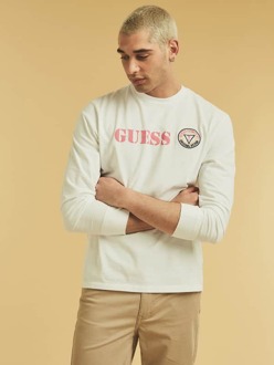 Guess T-Shirt Logo Voorkant Wit - S