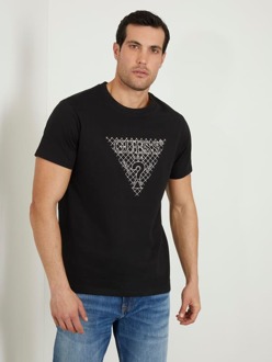 Guess T-Shirt Met Geborduurd Driehoeklogo Zwart - L