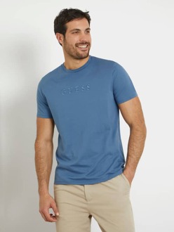 Guess T-Shirt Met Geborduurd Logo Blauw - S