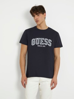Guess T-Shirt Met Geborduurd Logo Donkerblauw - XL