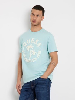 Guess T-Shirt Met Geborduurd Logo Lichtblauw