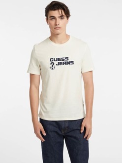 Guess T-Shirt Met Geborduurd Logo Wit