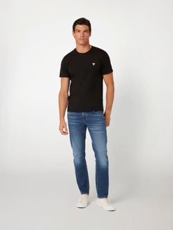 Guess T-Shirt Met Klein Driehoek Logo Zwart