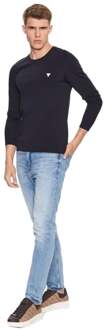 Guess T-Shirt Met Lange Mouwen Blauw - S