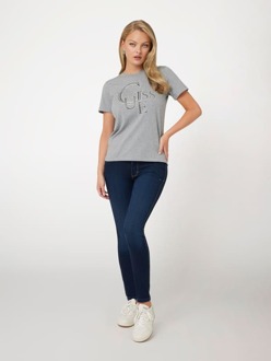 Guess T-Shirt Met Logo En Studs Op Voorkant Grijs