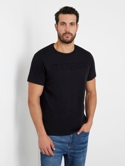 Guess T-Shirt Met Logo In Reliëf Zwart