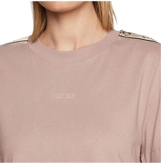 Guess T-Shirt Met Logo Op De Zijkant Roze - XS