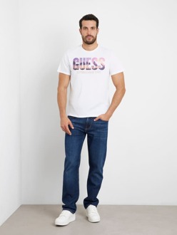 Guess T-Shirt Met Logo Voorkant Wit - S