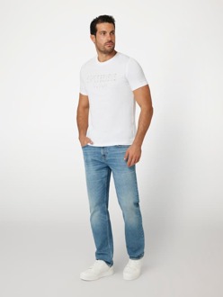 Guess T-Shirt Met Logo Voorkant Wit