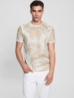 Guess T-Shirt Met Print All-Over Beige multi