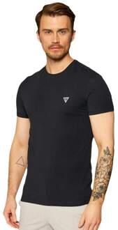Guess T-shirts met korte mouwen en ronde hals voor heren, in een verpakking van 2 stuks. - maat S Zwart