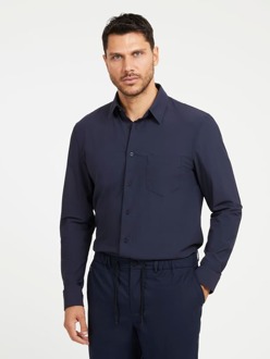 Guess Tech Stretch Nylon Overhemd Blauw - XL