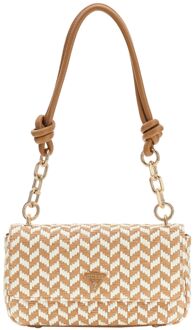 Guess Tessi Flap Shoulder Bag cognac multi schoudertas dames - H 13 x B 24 x D 5 cm