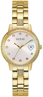 Guess Three OF Hearts gouden Horloge Guess , Yellow , Dames - ONE Size