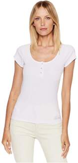 Guess Top Met Sierknopen Wit - XS